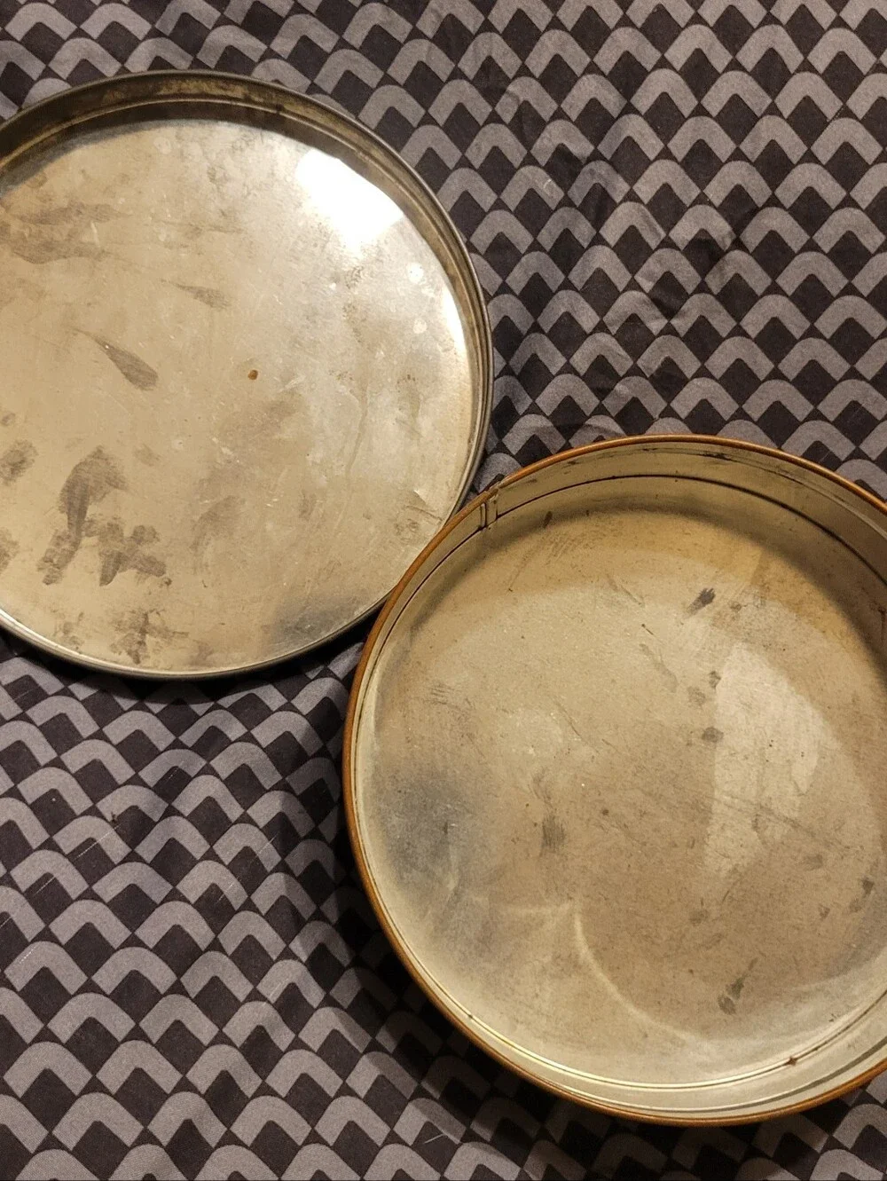 Vintage Currier & Ives Metal Tins Set of 2 Central Park & Winter in the Country